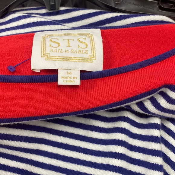 STS Sail to Sable Striped Nautical Dress Boatneck Midi Dress - Picture 5 of 5